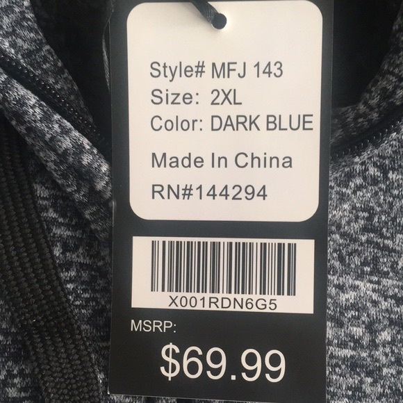 HAN TON Mens Size 2XL Winter/Spring Hoodie Sweatshirt Coat Jacket Warm Outwear - Picture 5 of 8